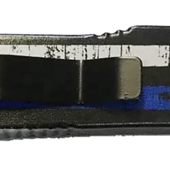 Templar Knife MBTB331 Gen II Back The Blue Slim 3.43" OTF Drop Point Plain Black Oxide Stonewashed 440C SS Blade, 5.05" Black & White w/Blue Line Aluminum Handle, Glass Breaker