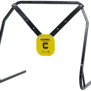 Caldwell 1140016 Gong & Target Stand  8" Yellow AR500 Steel Gong Hanging Includes XL Strap Hangers