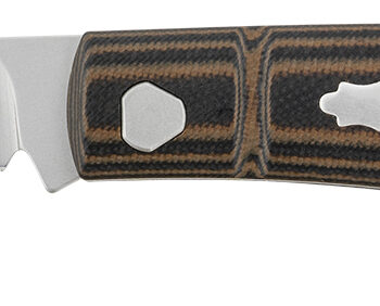 CRKT 7100 Venandi  3.14" Folding Clip Point Plain Bead Blasted 8Cr13MoV SS Blade/Black/Brown G10 Handle