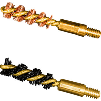 Otis FG317NB Bore Brush Set  17 HMR/177 Cal/177 WSM 5-40" Thread 1" Long Bronze/Nylon Bristles 2 Per Pkg