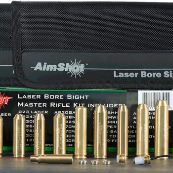 AimShot  Master Kit  Multi-Caliber Bore Sight with Red 650nM Laser, Uses L736 Button Cell Batteries & 2 AAA Batteries for Battery Pack for Rifles (Batteries Not Included)