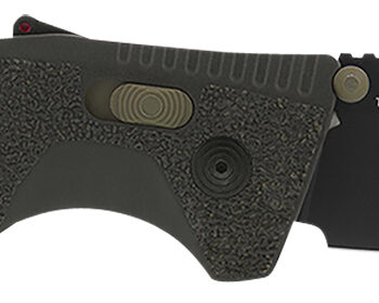 S.O.G SOG11120341 Trident AT 3.70" Folding Clip Point Plain Black TiNi Cryo D2 Steel Blade/Olive Drab w/FDE Accents GRN Handle Features Line Cutter/Glass Breaker