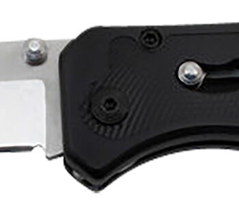 S.O.G SOGFLA1001CP Flare  3.50" Folding Plain Clip Point Satin Polished/Black GRN Handle