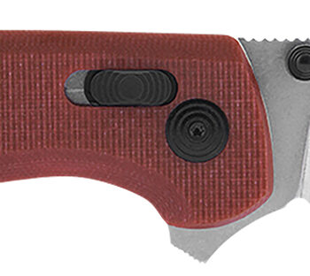 S.O.G SOGTM1023BX Terminus XR 2.95" Folding Clip Point Plain Stonewashed D2 Steel Blade Crimson Textured G10 Handle Features Box Packaging Includes Pocket Clip