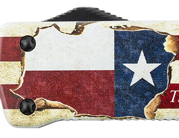 Templar Knife LZTX121 Premium Weighted Texan Large 3.55" OTF Dagger Plain Black Oxide Stonewashed D2 Steel Blade, 5.25" Red/White/Blue w/"The LONE STAR State" Aluminum Zinc Alloy Handle