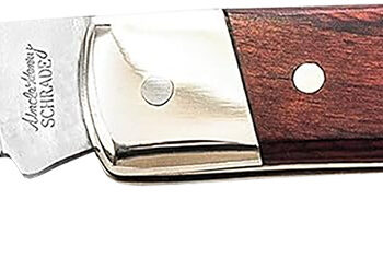 Uncle Henry LB5CP LB5 Smokey II Folding Clip Point Plain Stainless Steel Blade 3.70" Wood Handle Includes Sheath