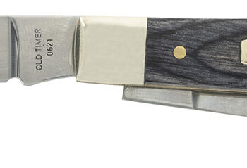 Old Timer 1135990 Heritage Series Trapper 940T 3" Folding Clip Point/Spey Plain D2 Steel Blade, 3.70" Gray Wood Laminate Handle