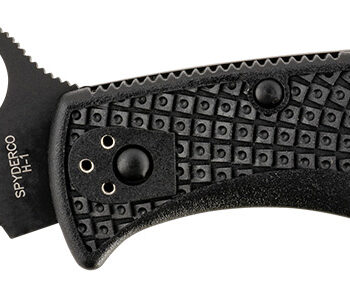 Spyderco C91PBBK2 Pacific Salt 2 3.78" Folding Drop Point Plain Black H2 Steel Blade/ Black Textured FRN Handle