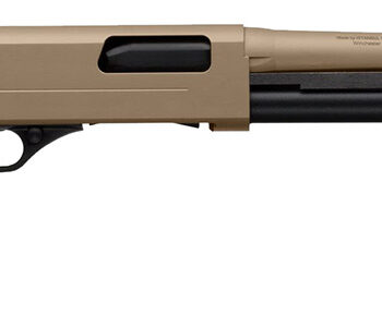 Winchester Repeating Arms  SXP Defender 20 Gauge 3" 5+1 (2.75") 18" Barrel, FDE Drilled & Tapped Rec, Woodland Camo Textured Stock, Tactical  Ribbed Forearm, Inflex Recoil Pad