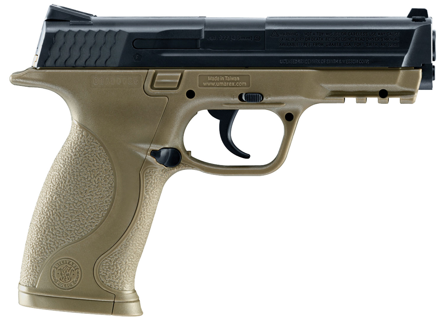 Umarex 2255051 S&W M&P CO2 177 BB 19+1 4.25" FDE Polymer Grips 3 Umarex 2255051 S&W M&P CO2 177 BB 19+1 4.25" FDE Polymer Grips