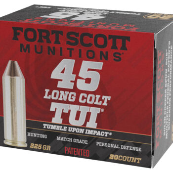Fort Scott Munitions 45LC225SCV Tumble Upon Impact (TUI)  45LongColt 225gr Solid Copper Spun 20 Per Box/25 Case