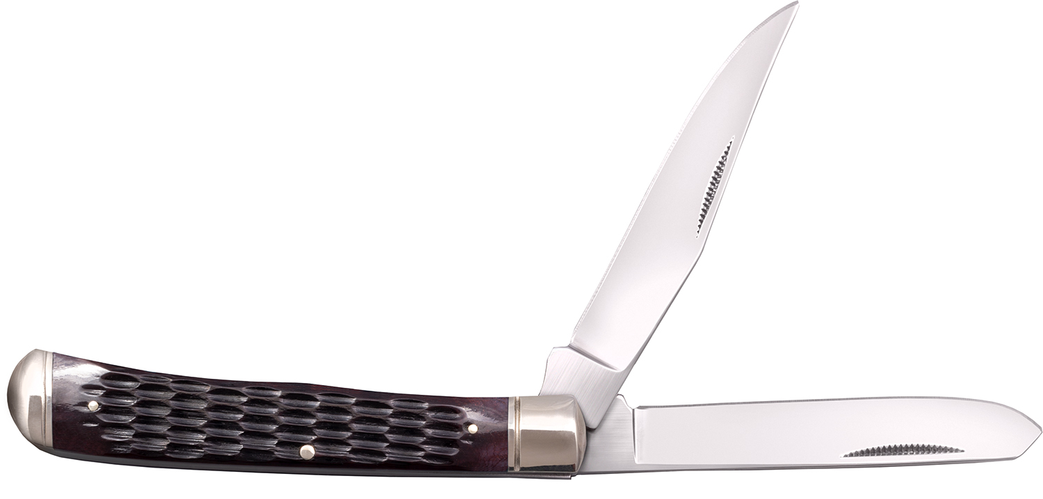 Cold Steel CSFLTRPRJ Trapper 3" Folding Clip/Spey Plain 8Cr13MoV SS Blade/Brown Jigged w/Polished Bolsters Bone Handle 3 Cold Steel CSFLTRPRJ Trapper 3" Folding Clip/Spey Plain 8Cr13MoV SS Blade/Brown Jigged w/Polished Bolsters Bone Handle