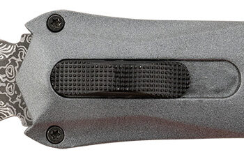 Steel River Knives A163BDD Spartan  3.50" OTF Dagger Plain Damascus 440C SS Blade/Gray w/Carbon Fiber Inlay Aluminum Zinc Alloy Handle