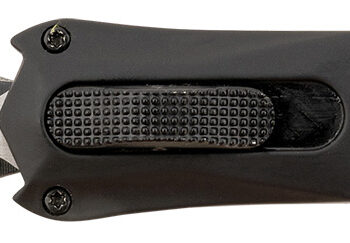 Steel River Knives MA163BD Spartan  Mini 2.70" OTF Dagger Plain Black/Silver 440C SS Blade/ Black w/Carbon Fiber Inlay Aluminum Zinc Alloy Handle