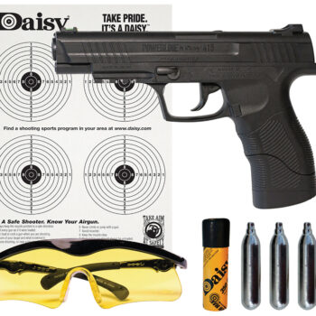 Daisy 985415242 415 Powerline Kit CO2 177 BB 21+1 495 fps, Black Polymer Frame with Pic. Rail, Fiber Optic Sight, Includes Ammo/Target/Glasses/CO2 Cartridges