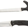 Browning 3220420 Primal Combo 3.75"/5.25" Fixed Drop Point Gut Hook/Skinner, Saw 8Cr13MoV SS Blade, Black Polymer w/Rubber Overmold & Finger Grooves Handle, 2 Piece Set, Includes Sheath 2 158810