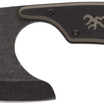Browning 3220323B Cutoff  Boxed 2.50" Fixed Skinner Plain Black Black Oxide Stonewashed 9Cr14MoV SS Blade, Black/Tan G10 Handle