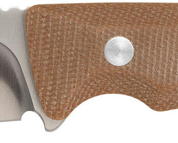 Browning 3220498B Guide Series  Small 3" Fixed Drop Point Plain Brown Satin Sandvik 14C28N SS Blade, Brown Micarta Handle