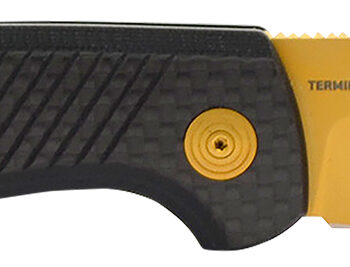 S.O.G SOGTM1007BX Terminus SJ LTE 2.90" Folding Plain Gold TiNi S35VN SS Blade, Graphite Textured G10 Handle
