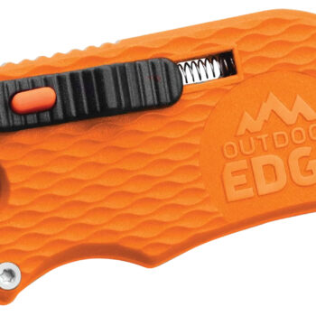Outdoor Edge SWB10C SlideWinder  3.50" Long, Plain Utility Blade, Orange GNR/SS Handle, Screwdriver, Bottle Opener
