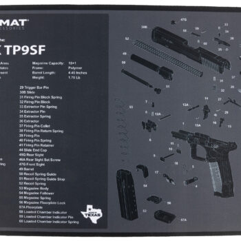 TekMat TEKR17CANIKTP9SF  Cleaning Mat Black/Gray Rubber 11"x17" Canik TP9SF Diagram