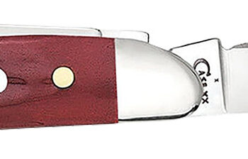 Case 00781 Peanut  Medium 2.10"/1.53" Folding Clip Point/Pen Plain Mirror Polished Tru-Sharp SS Blade Corn Cob Jigged Old Red Bone Handle