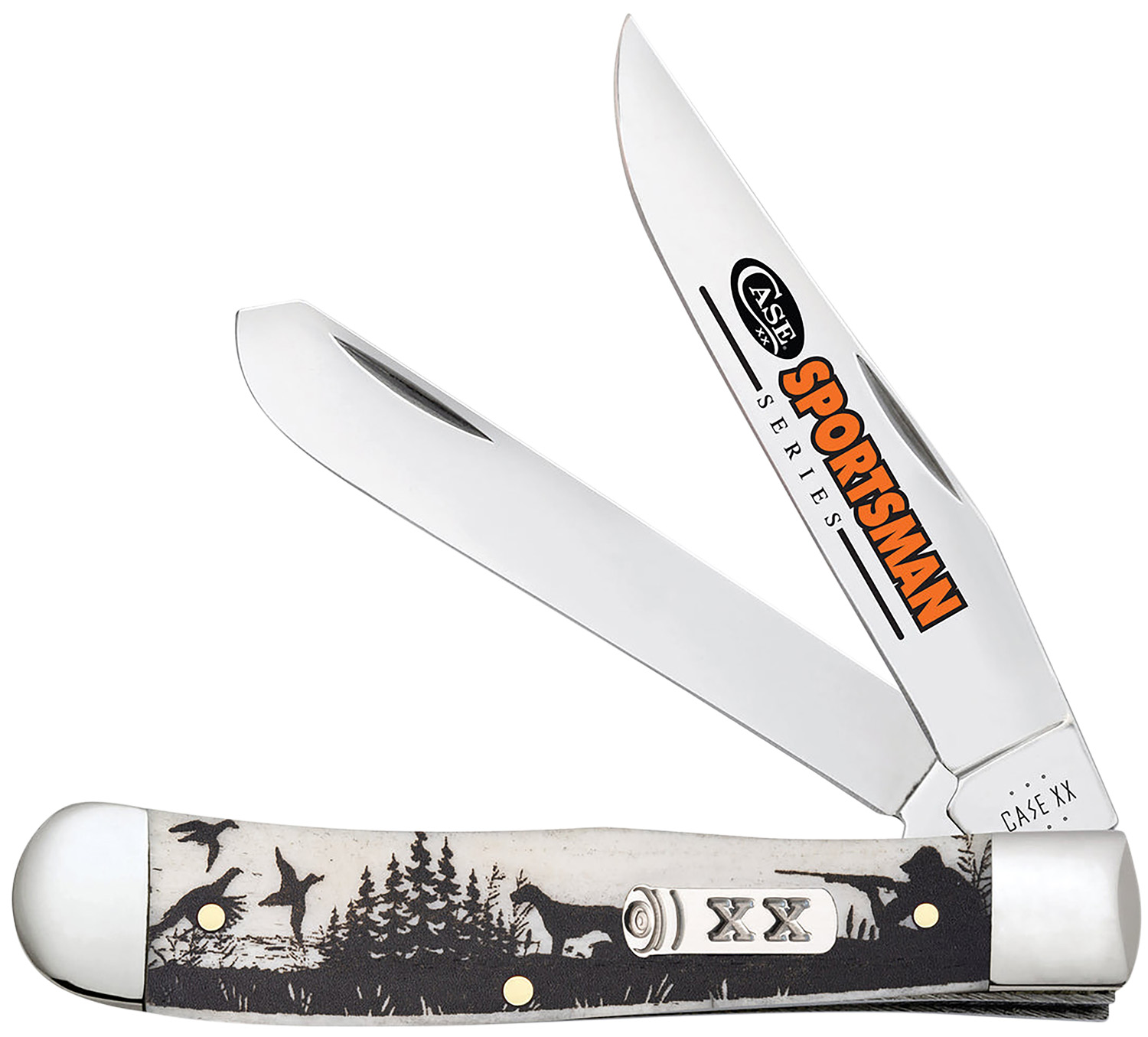 Case 81224 Trapper Sportsman Folding Clip Point/Spey Plain Mirror Polished Tru-Sharp SS Blade/Bird Dog Hunter Embellished Natural Bone Handle 3 Case 81224 Trapper Sportsman Folding Clip Point/Spey Plain Mirror Polished Tru-Sharp SS Blade/Bird Dog Hunter Embellished Natural Bone Handle