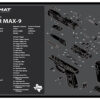 TekMat TEKR17RUGERMAX9 Ruger Max 9 Cleaning Mat Black/White Rubber 11"x17" Ruger Max 9 Parts Diagram 1 177702