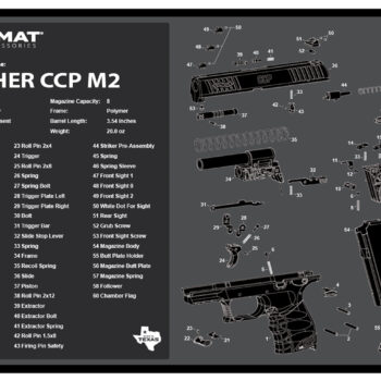 TekMat TEKR17WALCCPM2 Walther CCP M2 Cleaning Mat Black/White Rubber 11"x17" Walther CCP M2 Parts Diagram