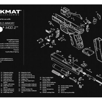 TekMat TEKR17XDMOD2 Springfield Armory XD MOD 2 Cleaning Mat Black/White Rubber 11"x17" Springfield Armory XD MOD 2 Parts Diagram