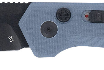 CobraTec Knives CTNAJSLGRY Naja  3.50" Folding Plain Black Powder Coated D2 Steel Blade, 4.75" Slate Gray G10 Scales Handle