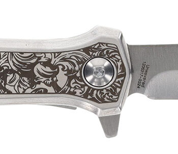 Smith & Wesson Knives 1205011 Unwavered  3.50" Folding Dagger, Plain Stonewashed 8Cr13MoV SS Blade, 4.25" Rosewood w/SS Scales Handle