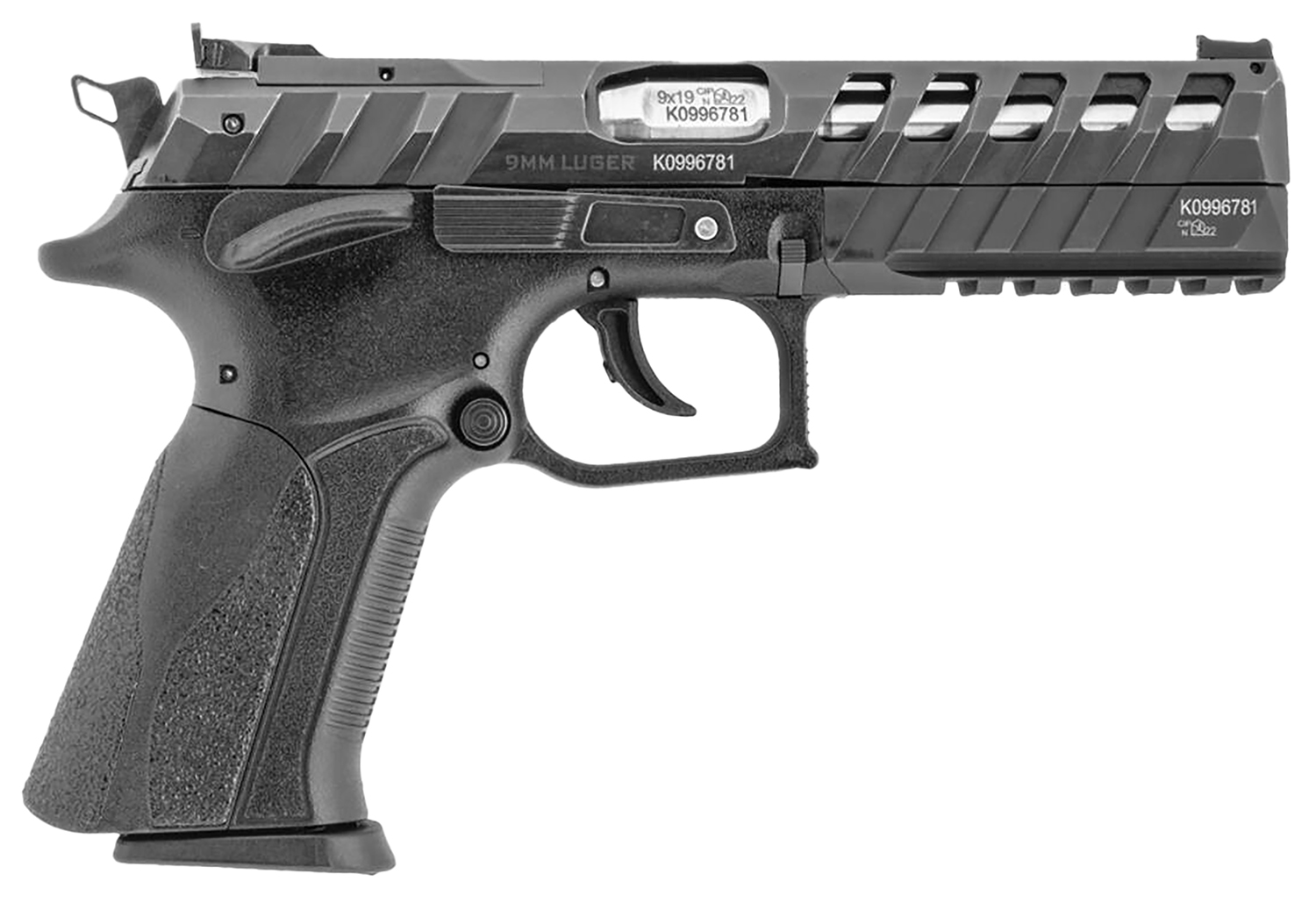 Grand Power 8588005808514 X-Calibur CO Mk23 Match 9mm Luger 15+1 4.80" Stainless Barrel, Black Steel Lightening Cut/Optic Cut/Serrated Slide, Black Steel Frame w/Picatinny Rail, Black Textured Grip 3 Grand Power 8588005808514 X-Calibur CO Mk23 Match 9mm Luger 15+1 4.80" Stainless Barrel, Black Steel Lightening Cut/Optic Cut/Serrated Slide, Black Steel Frame w/Picatinny Rail, Black Textured Grip