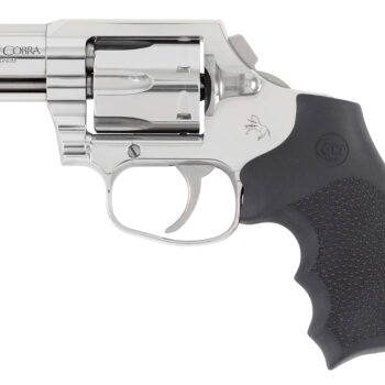 Colt Mfg KCOBRASB2RBB King Cobra  357 Mag 6rd Shot 2" Stainless Steel Barrel, Cylinder & Frame, Black Hogue Overmolded Grip, Exposed Hammer, DAO