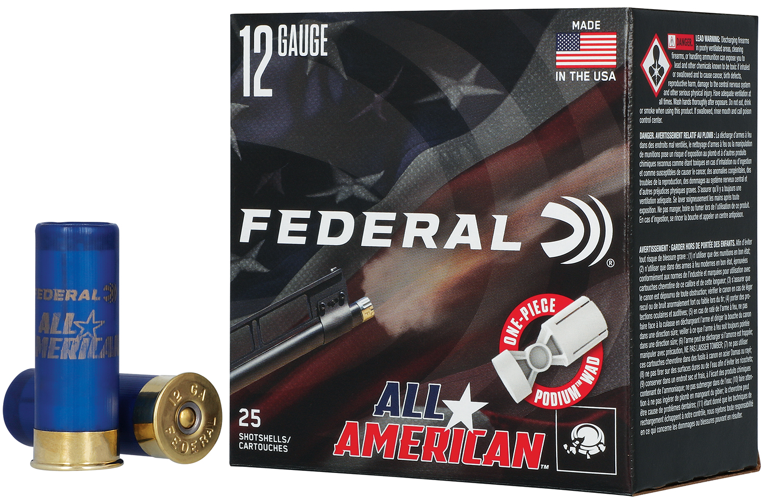 Federal FAA12HC8 All-American 12Gauge 2.75" 1 1/8oz 8Shot 25 Per Box/10 Case 3 Federal FAA12HC8 All-American 12Gauge 2.75" 1 1/8oz 8Shot 25 Per Box/10 Case