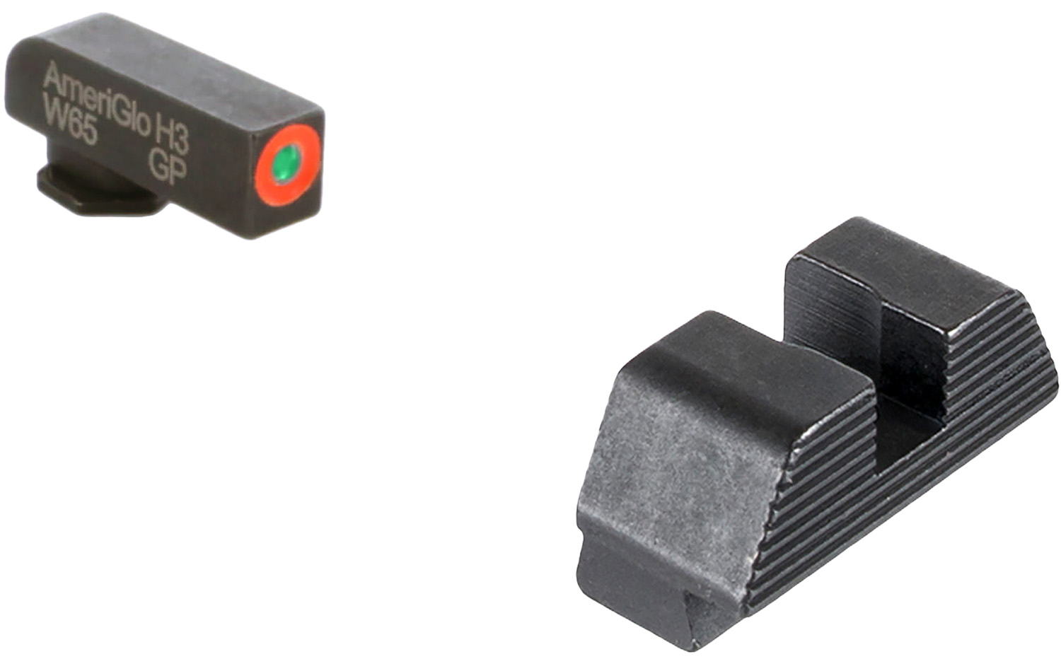 AmeriGlo GL433 Protector Sight Set for Glock Green Tritium Orange Outline Front Sight-Black Serrated Rear Sight 3 AmeriGlo GL433 Protector Sight Set for Glock Green Tritium Orange Outline Front Sight-Black Serrated Rear Sight