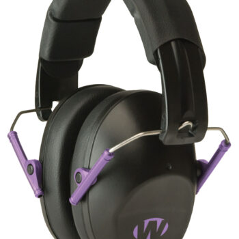 Walker's GWPFPM1BKPU Pro Low Profile Passive Muff 22 dB Over the Head Black/Purple Accent Polymer