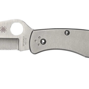Spyderco C07P Police  4.13" Folding Spear Point Plain VG-10 SS Blade Stainless Includes Pocket Clip