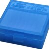 MTM Case-Gard P100324 Ammo Box Flip-Top Multi Caliber Handgun Clear Blue Polypropylene 100rd 2 42360