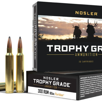 Nosler 60064 Trophy Grade  300RUM 165gr Nosler Spitzer Partition 20 Per Box/10 Case