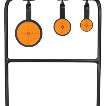 Caldwell 147072 Plink n Swing Triple Spin Target Rimfire Pistol/Rifle Steel Black/Orange Impact Enhancement Motion 1.75"/2.5"/3.5"