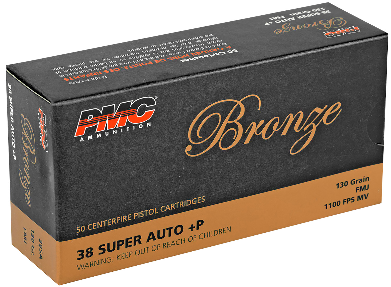 PMC 38SA Bronze 38Super+P 130gr Full Metal Jacket 50 Per Box/20 Case 3 PMC 38SA Bronze 38Super+P 130gr Full Metal Jacket 50 Per Box/20 Case