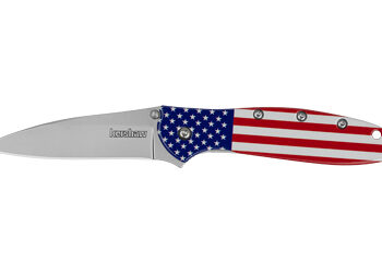 KERSHAW LEEK 3" USA FLAG/SLV