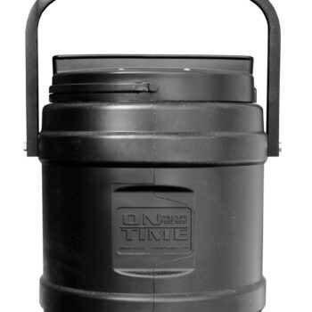 On Time 73000 Rice Bran Feeder 10 Gallon Capacity, Hanging Bracket, 1-6 Feeding Times with 1-30 Duration