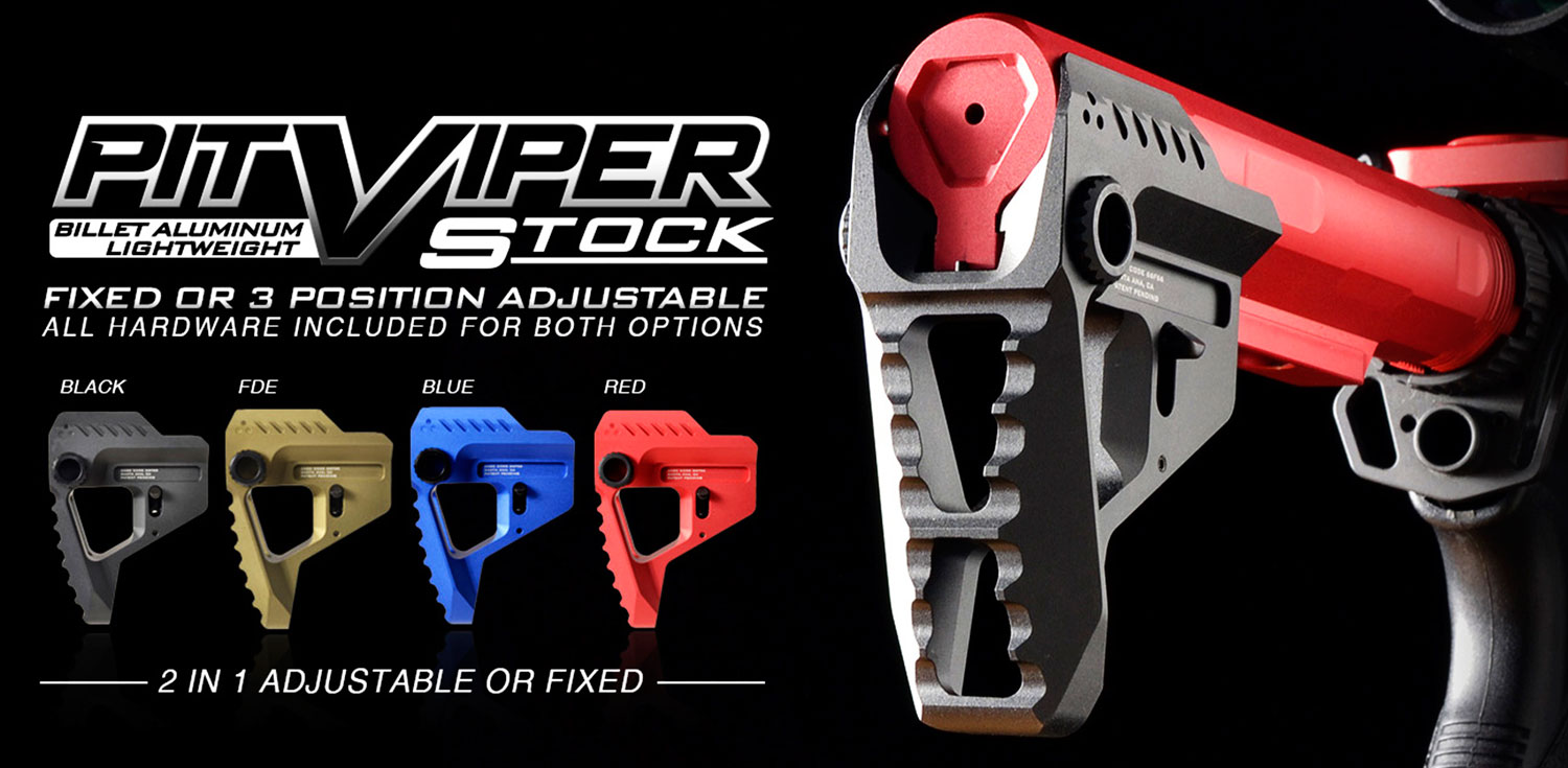 Strike VIPERPITBK Pit Viper Stock AR-Platform Black Aluminum/Steel 3 Strike VIPERPITBK Pit Viper Stock AR-Platform Black Aluminum/Steel