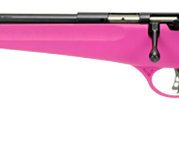 Savage Arms 13844 Rascal  Youth 22 LR 1rd 16.13" Matte Black Sporter Barrel, Matte Black Carbon Steel Receiver, Pink Fixed Synthetic Stock, Left Hand