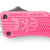 CobraTec Knives SPKCTK1SDS CTK-1 Small 2.75" OTF Drop Point Part Serrated D2 Steel Blade/ Pink Aluminum Handle Features Glass Breaker Includes Pocket Clip 2 112486