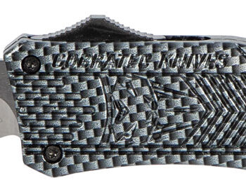 CobraTec Knives MSCFTK1MDS CTK-1  Medium 3" OTF Drop Point Part Serrated D2 Steel Blade/ Carbon Fiber Aluminum Handle Features Glass Breaker Includes Pocket Clip