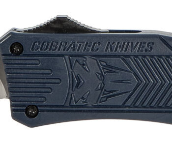CobraTec Knives MNYCTK1MDS CTK-1  Medium 3" OTF Drop Point Part Serrated D2 Steel Blade/NYPD Blue Aluminum Handle Features Glass Breaker Includes Pocket Clip