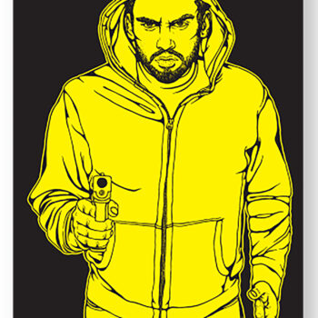 Birchwood Casey 37035 EZE-Scorer  Silhouette Paper Hanging 23" x 35" Black/Yellow 5 Pack